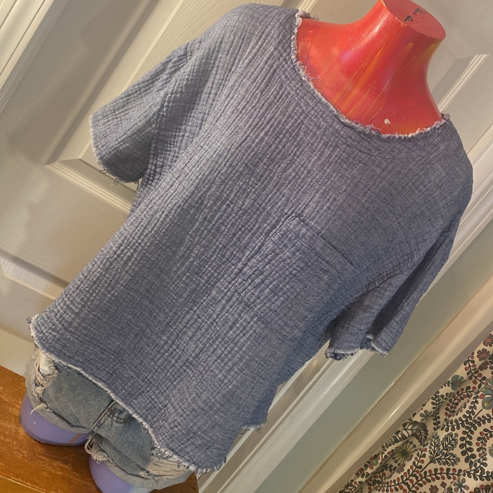 Mustard Seed Blue Boxy Comfy T-Shirt